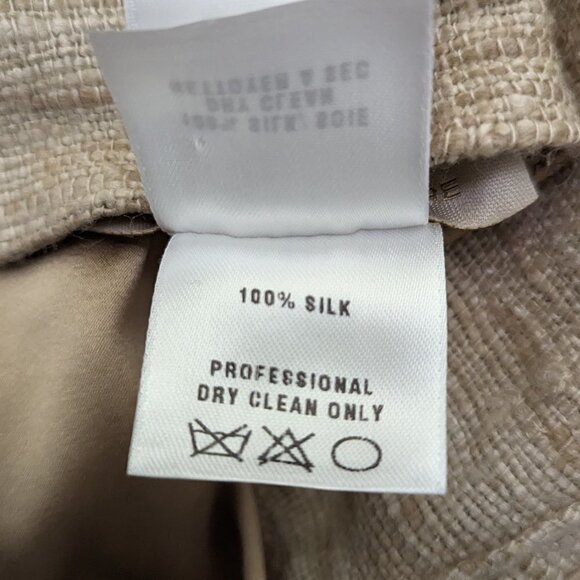 ST JOHN COUTURE Almond Multi sz 16 Raw Silk Skirt NWT - Picture 5 of 9